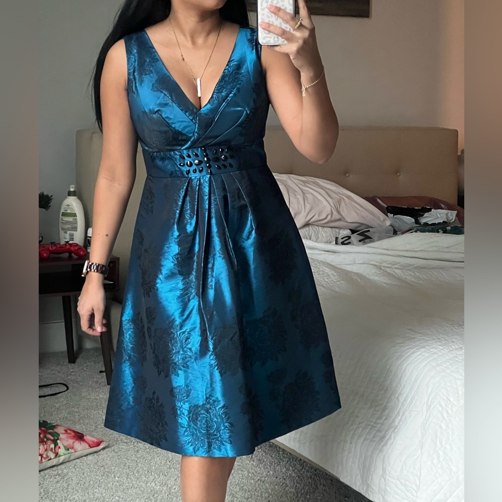 Blue midi party dress